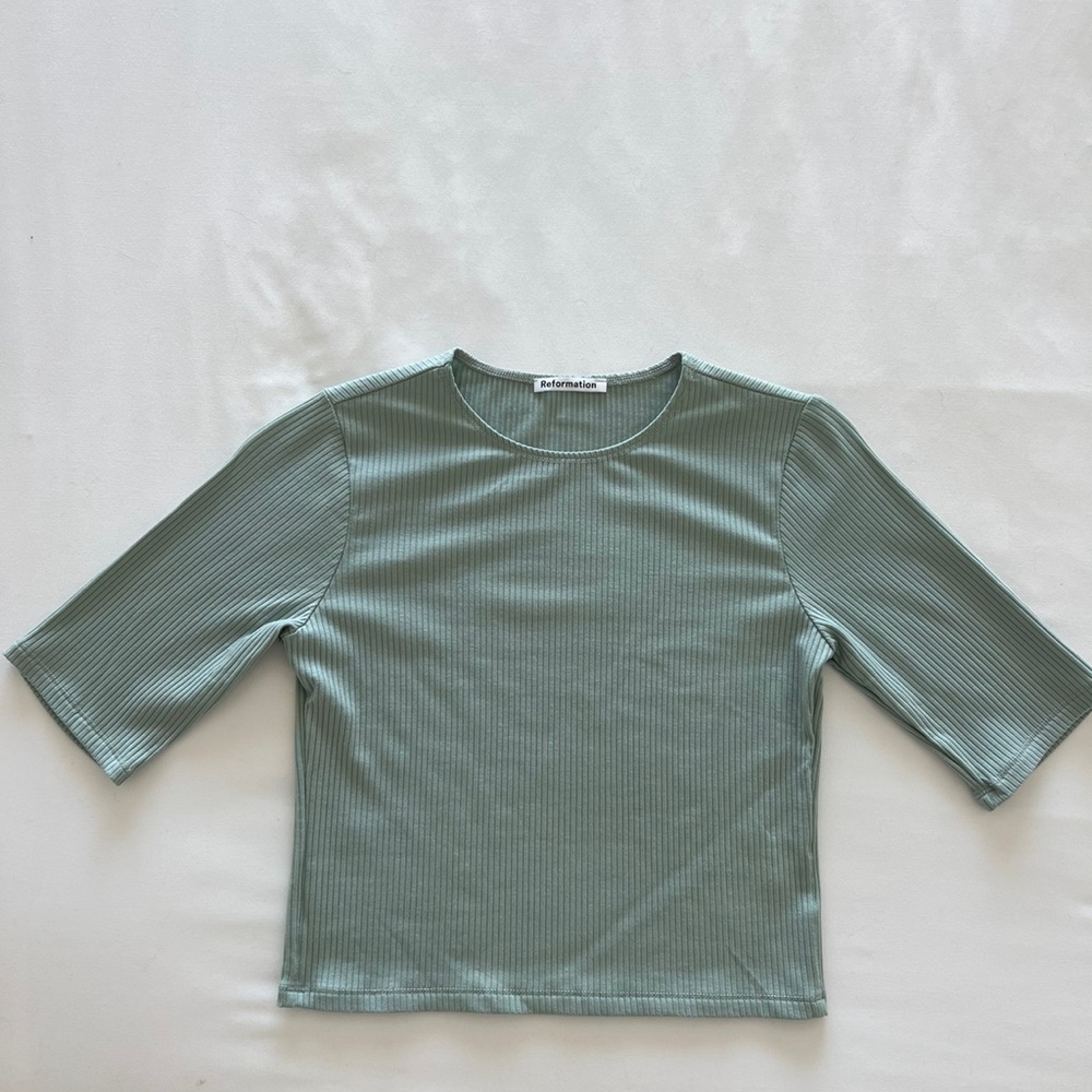 Reformation mint green top